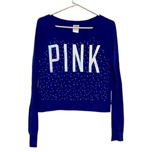 Pink by Victoria Secret navy sparkly long sleeve tee shirt. Very soft Medium
C
